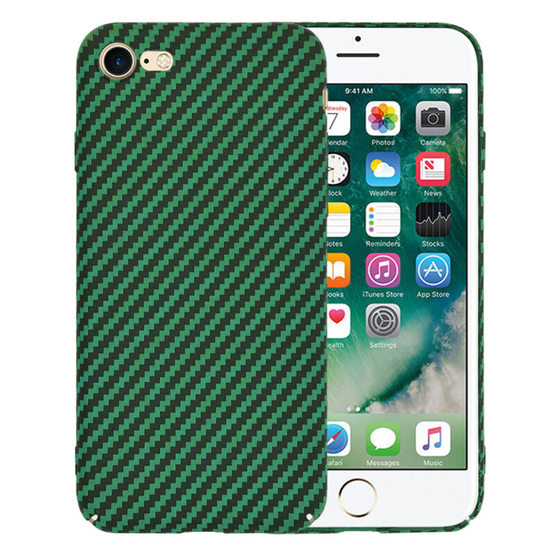 Husa iPhone SE 3, SE 2022 Techsuit Carbonite FiberShell, verde