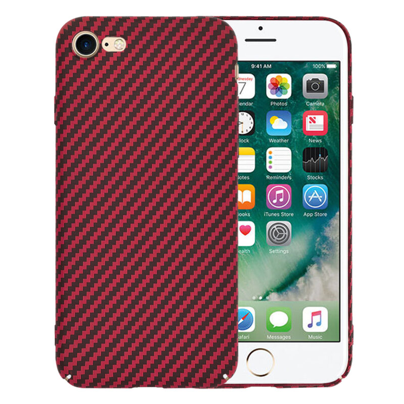 Husa iPhone 7 Techsuit Carbonite FiberShell, rosu