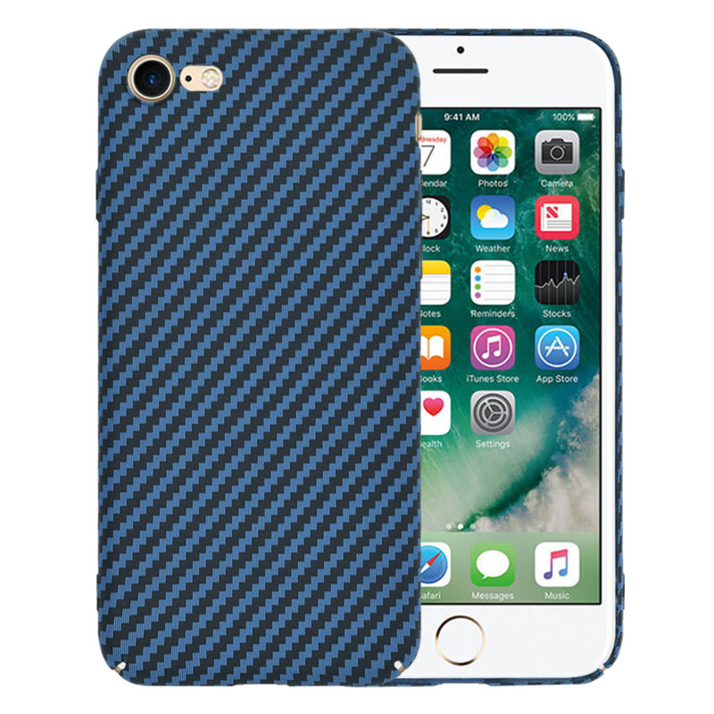Husa iPhone 7 Techsuit Carbonite FiberShell, cyan