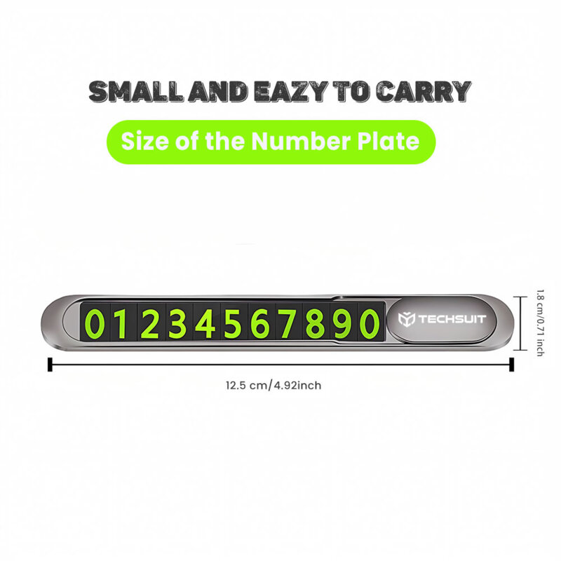 Suport numar telefon bord parcare temporara Techsuit, PNP1