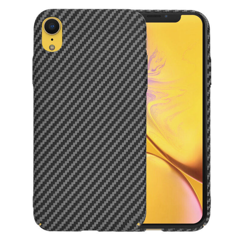 Husa iPhone XR Techsuit Carbonite FiberShell, negru