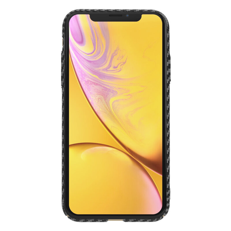 Husa iPhone XR Techsuit Carbonite FiberShell, negru