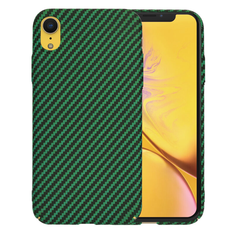 Husa iPhone XR Techsuit Carbonite FiberShell, verde