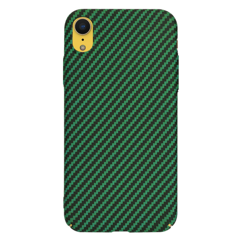 Husa iPhone XR Techsuit Carbonite FiberShell, verde