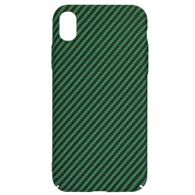 Husa iPhone XR Techsuit Carbonite FiberShell, verde