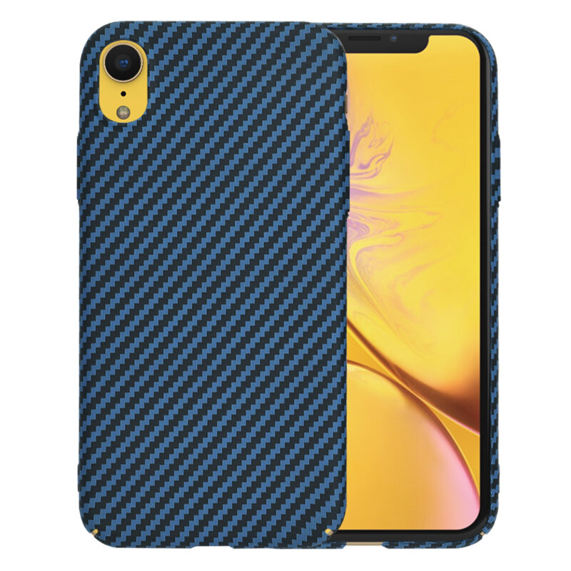 Husa iPhone XR Techsuit Carbonite FiberShell, cyan