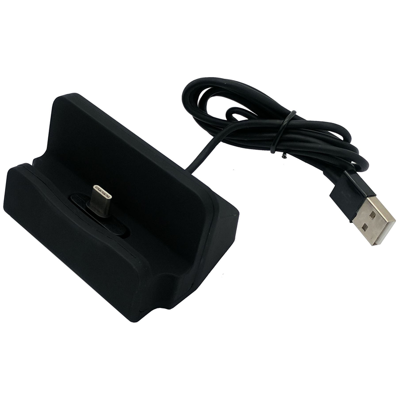 Suport Birou Tip Docking Cu Cablu (Type-C) Incorporat - Negru