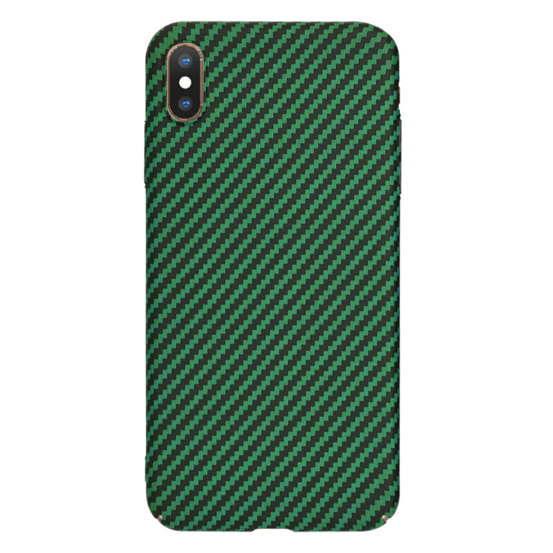Husa iPhone XS Max Techsuit Carbonite FiberShell, verde