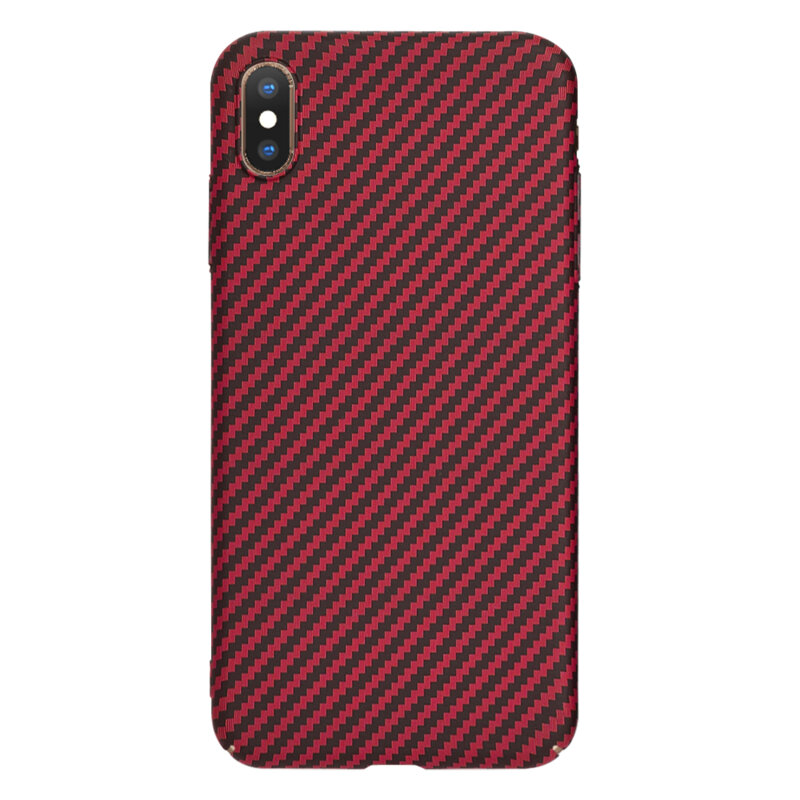Husa iPhone XS Max Techsuit Carbonite FiberShell, rosu
