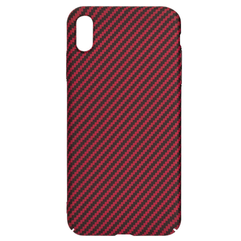 Husa iPhone XS Max Techsuit Carbonite FiberShell, rosu