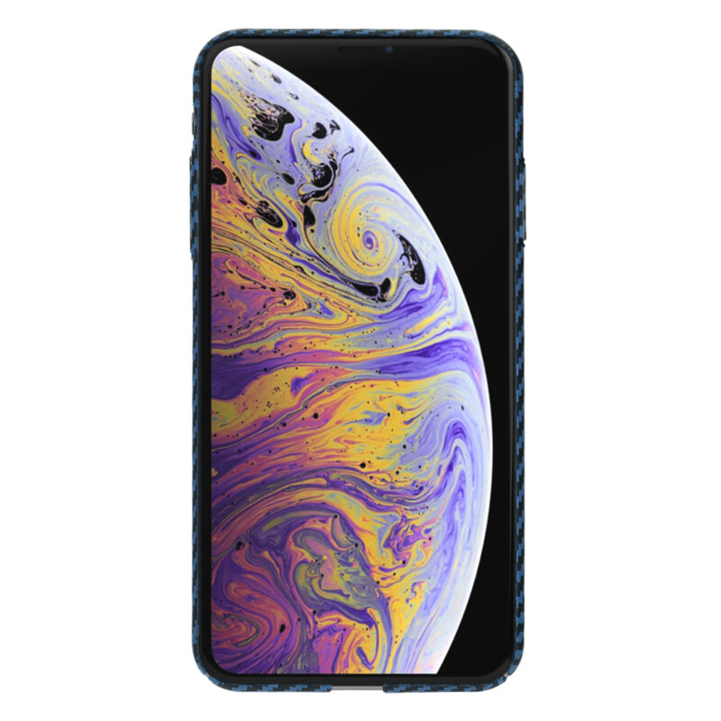 Husa iPhone XS Max Techsuit Carbonite FiberShell, cyan