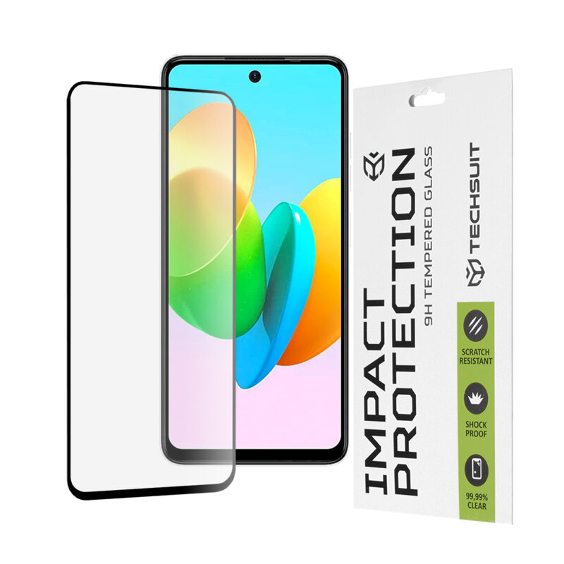 Folie sticla Tecno Spark 20C Techsuit 111D Full Glue Full Cover, negru