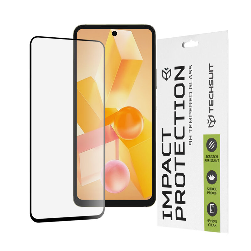 Folie sticla Infinix Hot 40 Pro Techsuit 111D Full Glue Full Cover, negru