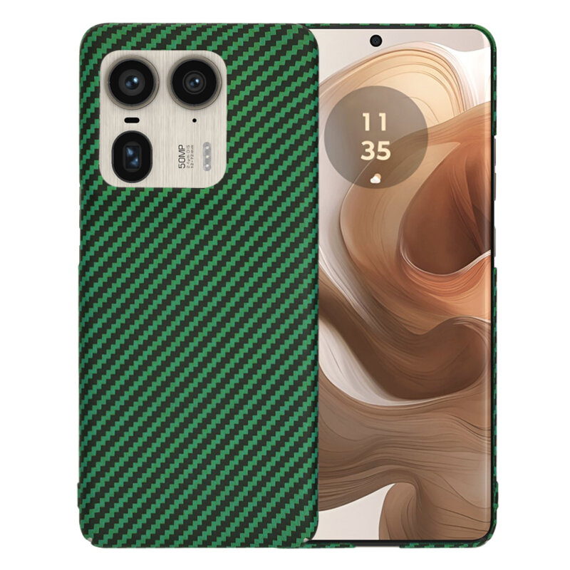 Husa Motorola Edge 50 Ultra Techsuit Carbonite FiberShell, verde