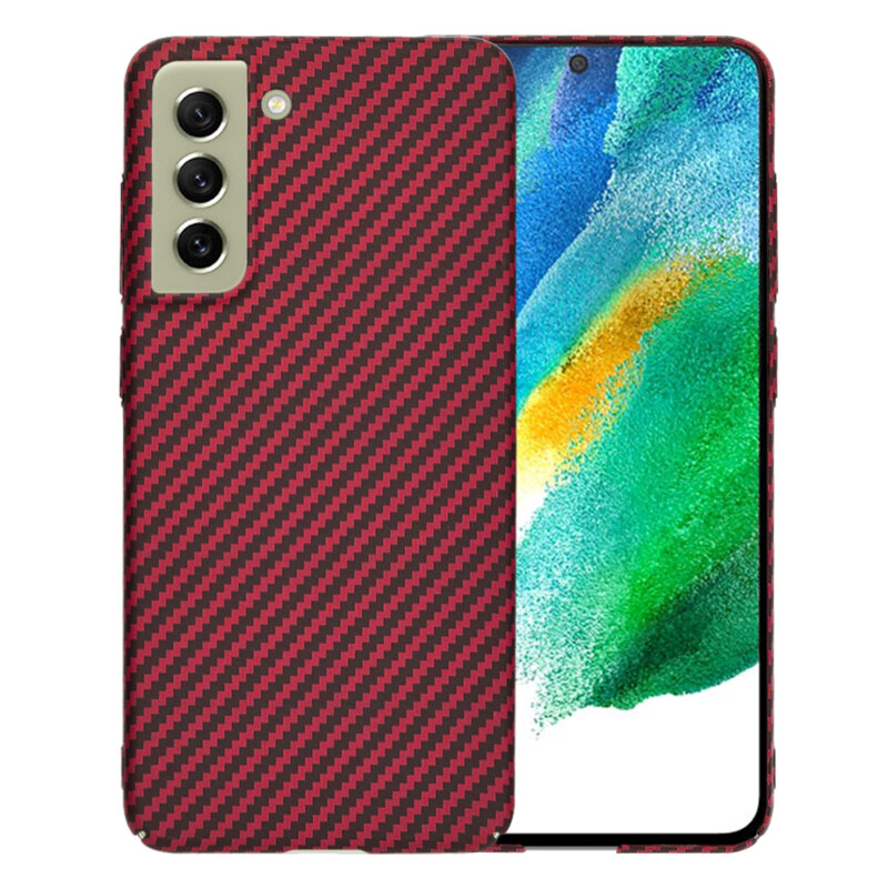 Husa Samsung Galaxy S21 FE 5G Techsuit Carbonite FiberShell, rosu