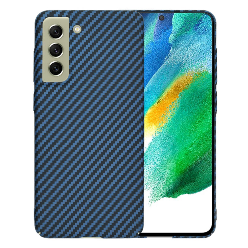 Husa Samsung Galaxy S21 FE 5G Techsuit Carbonite FiberShell, cyan