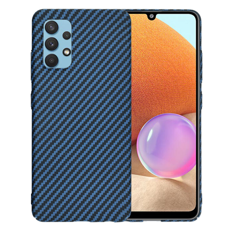 Husa Samsung Galaxy A32 4G Techsuit Carbonite FiberShell, cyan