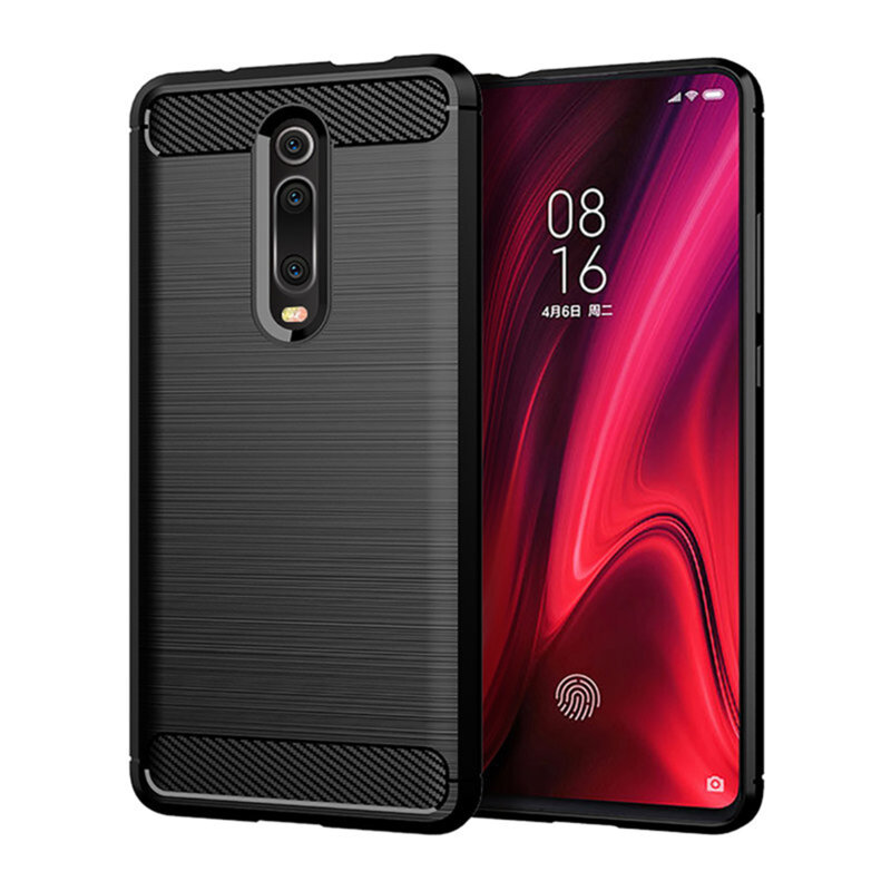 Husa Xiaomi Mi 9T Techsuit Carbon Silicone, negru