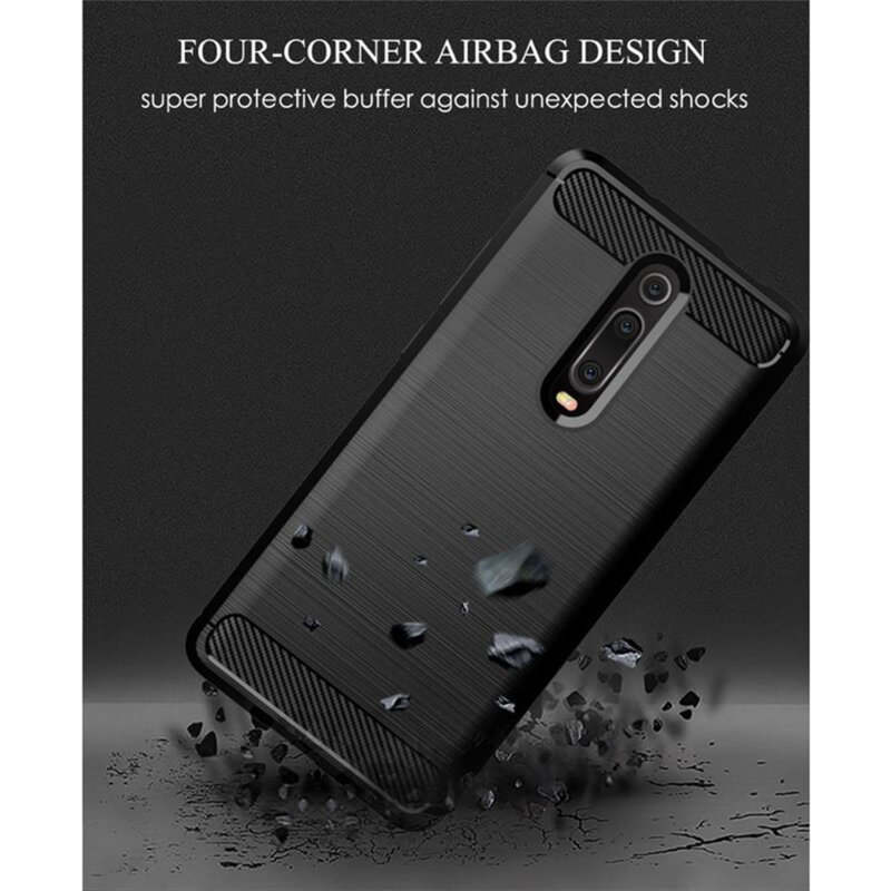 Husa Xiaomi Mi 9T Techsuit Carbon Silicone, negru