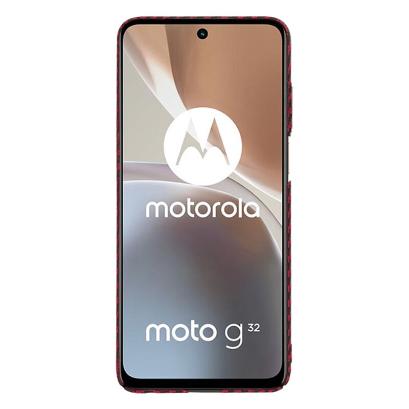 Husa Motorola Moto G32 Techsuit Carbonite FiberShell, rosu