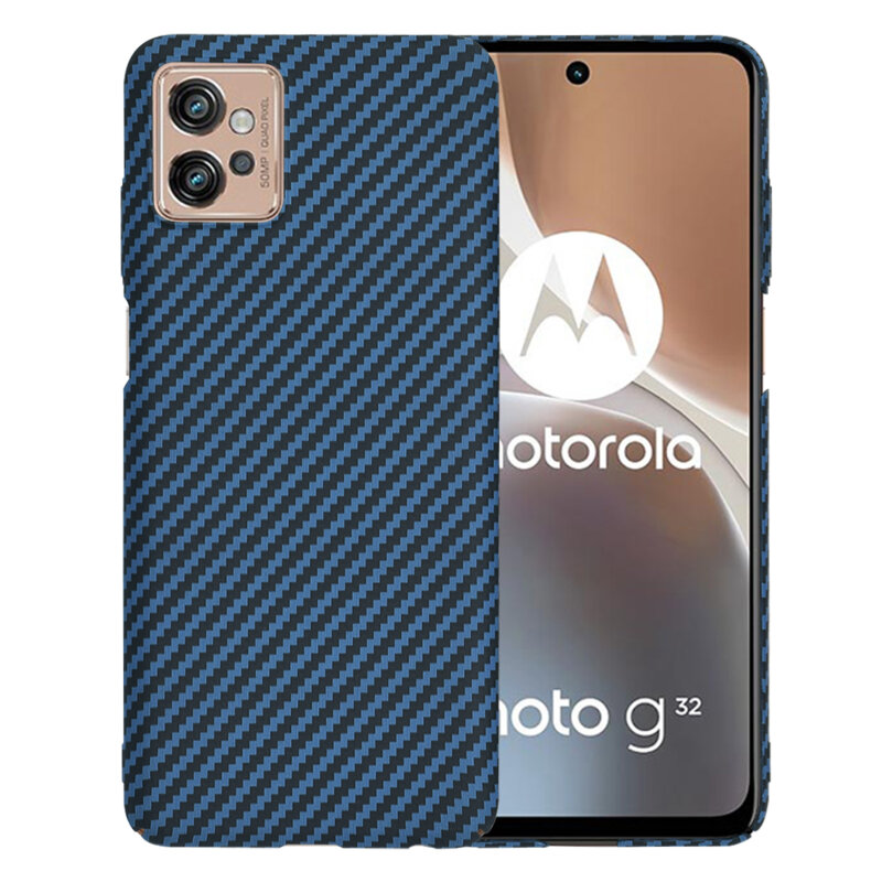Husa Motorola Moto G32 Techsuit Carbonite FiberShell, cyan