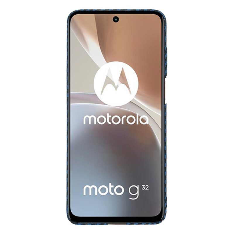 Husa Motorola Moto G32 Techsuit Carbonite FiberShell, cyan
