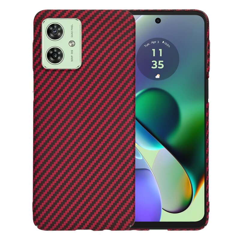 Husa Motorola Moto G54 Techsuit Carbonite FiberShell, rosu