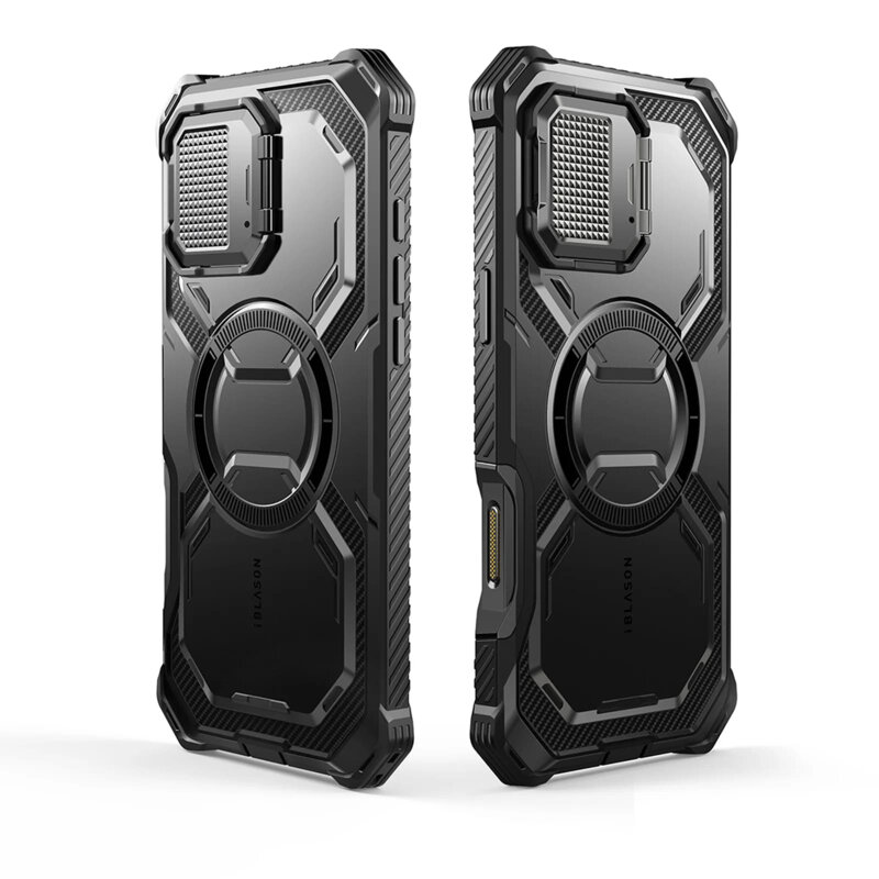 [Pachet 360°] Husa + folie iPhone 16 Pro I-Blason Armorbox MagSafe, negru