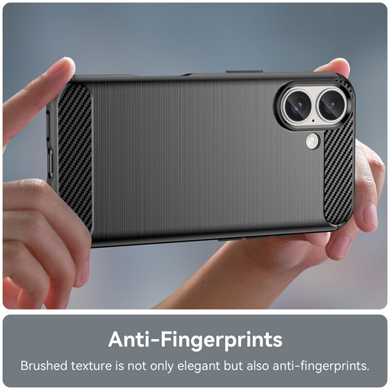 Husa iPhone 16 Plus Techsuit Carbon Silicone, negru