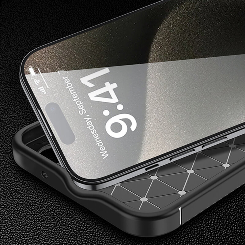Husa iPhone 16 Pro Max Techsuit CarbonFiber, negru