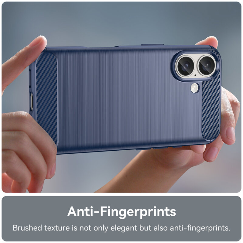 Husa iPhone 16 Plus Techsuit Carbon Silicone, albastru