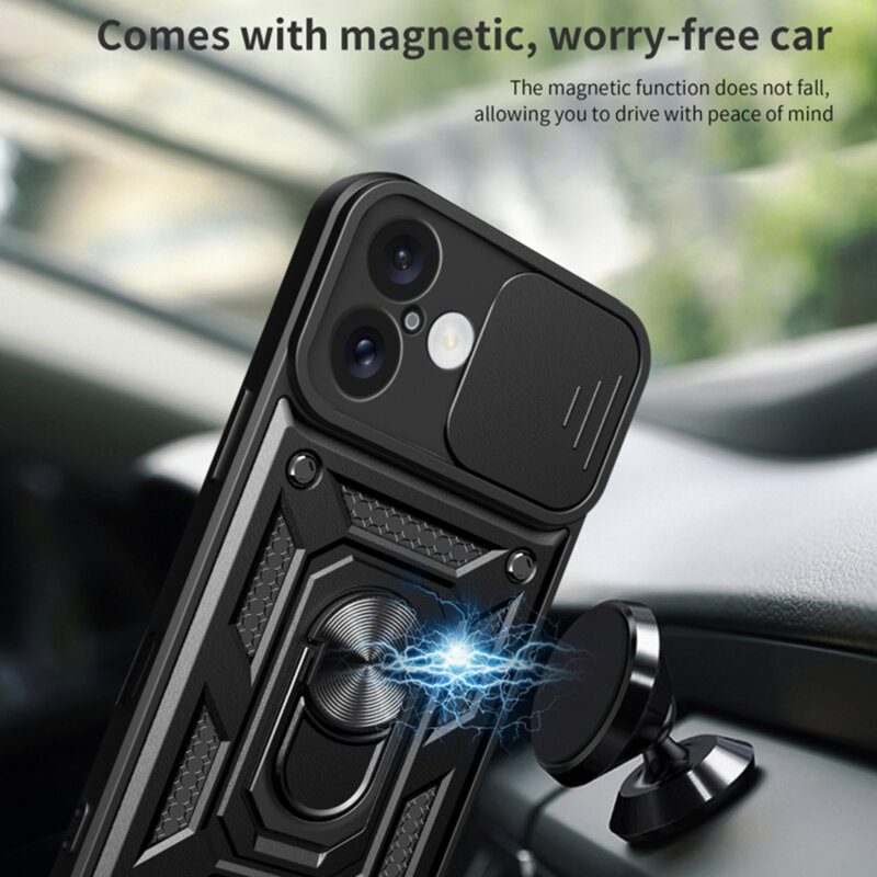 Husa iPhone 16 Plus protectie camera Techsuit CamShield Series, albastru