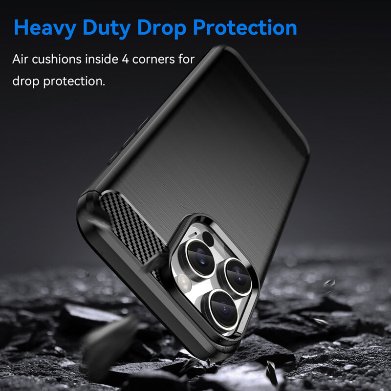 Husa iPhone 16 Pro Techsuit Carbon Silicone, negru