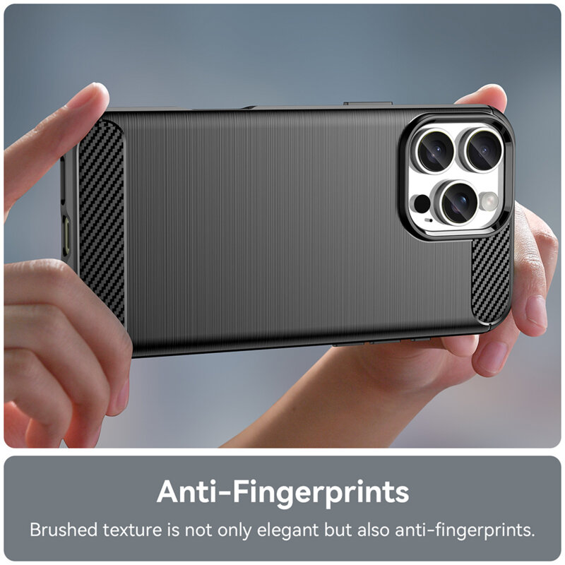 Husa iPhone 16 Pro Techsuit Carbon Silicone, negru