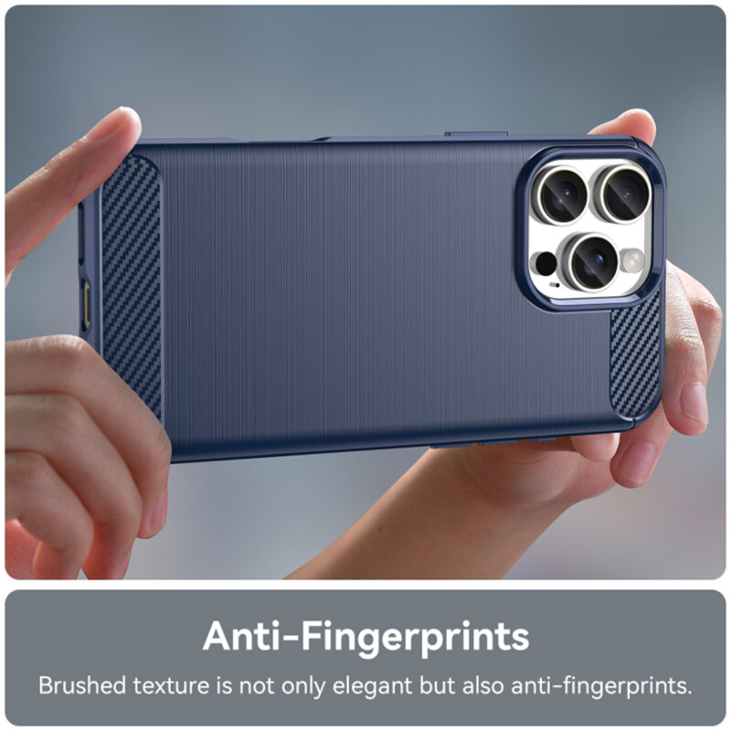 Husa iPhone 16 Pro Max Techsuit Carbon Silicone, albastru