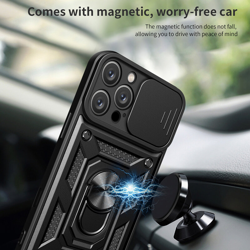 Husa iPhone 16 Pro Max protectie camera Techsuit CamShield Series, negru