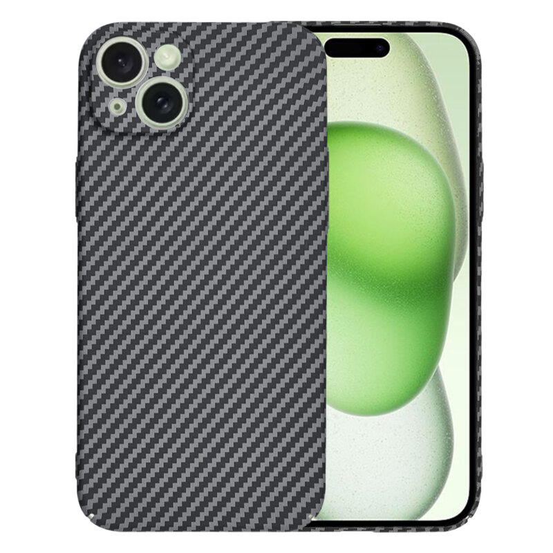 Husa iPhone 15 Plus Techsuit Carbonite FiberShell, negru
