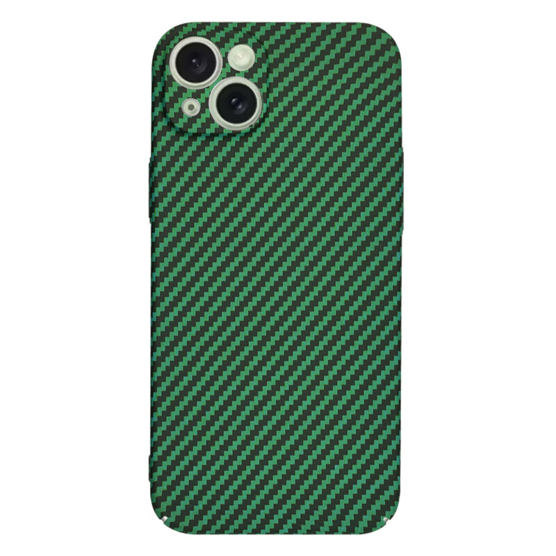 Husa iPhone 15 Plus Techsuit Carbonite FiberShell, verde