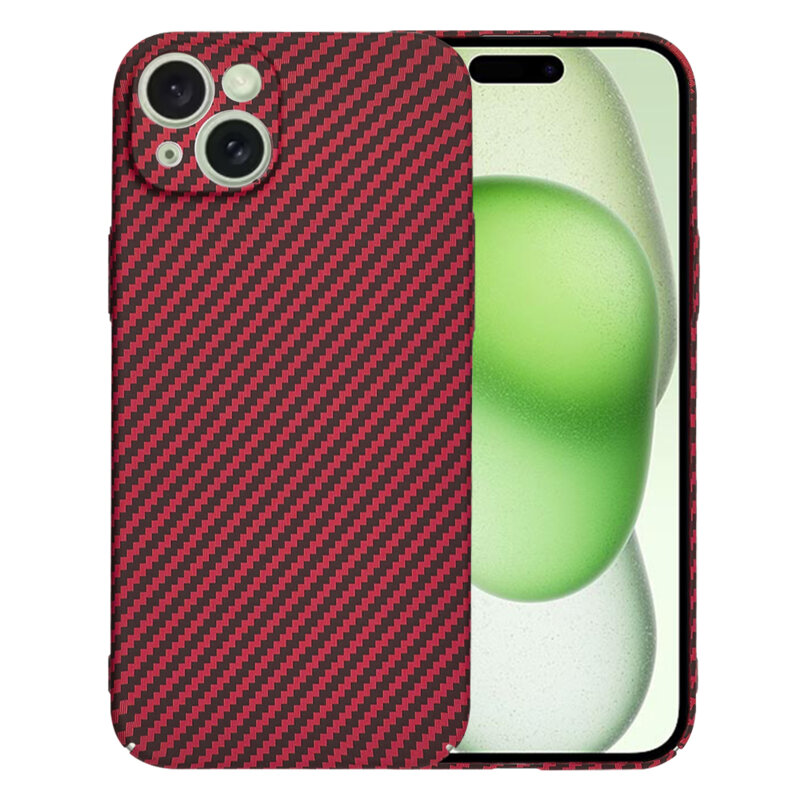 Husa iPhone 15 Plus Techsuit Carbonite FiberShell, rosu