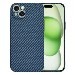 Husa iPhone 15 Plus Techsuit Carbonite FiberShell, cyan