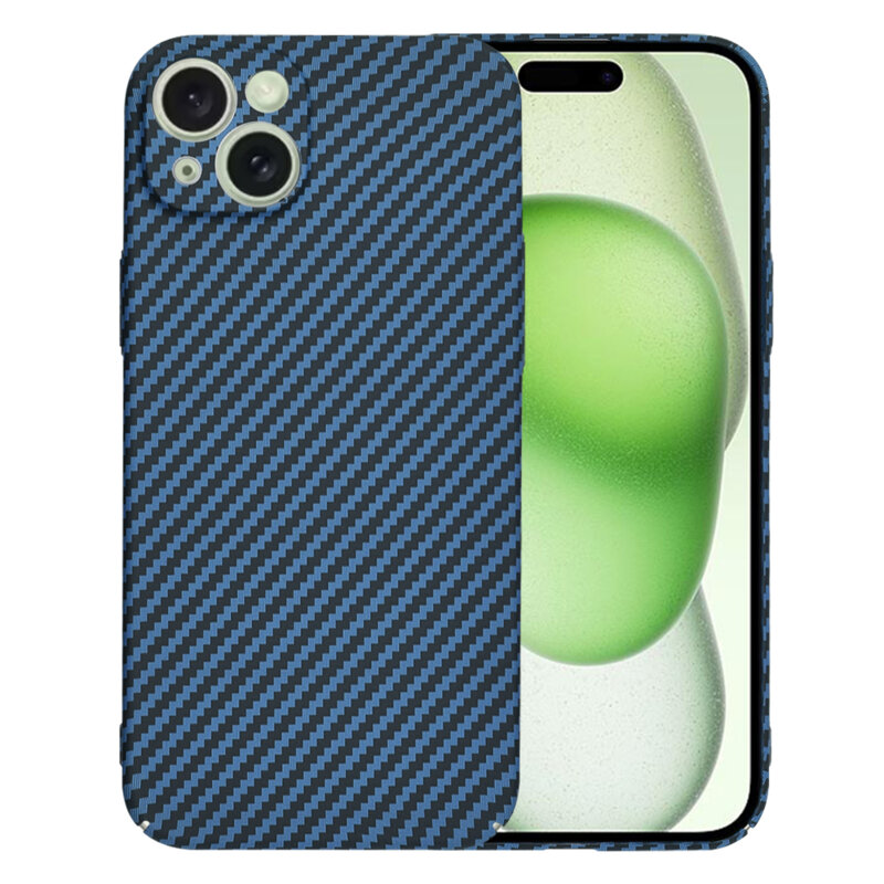 Husa iPhone 15 Plus Techsuit Carbonite FiberShell, cyan