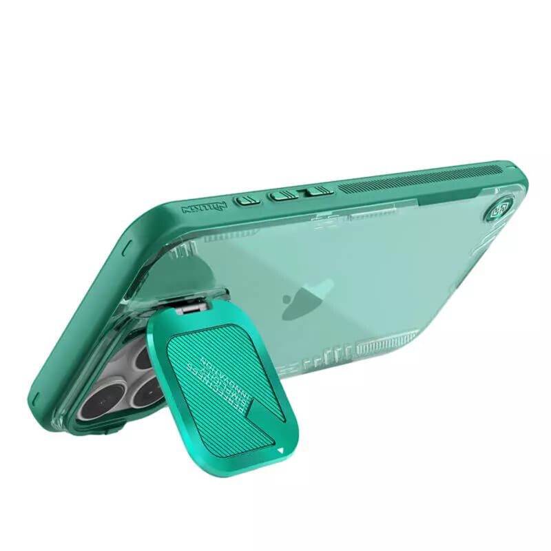 Husa iPhone 16 Pro Max Nillkin Iceblade Prop Magnetic, fara decupaj camera, verde