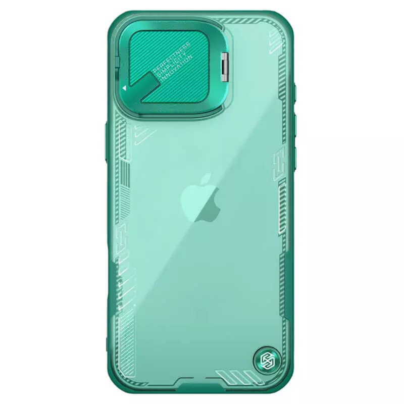 Husa iPhone 16 Pro Max Nillkin Iceblade Prop Magnetic, fara decupaj camera, verde