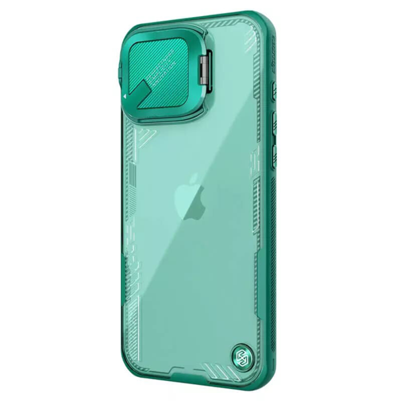 Husa iPhone 16 Pro Max Nillkin Iceblade Prop Magnetic, fara decupaj camera, verde