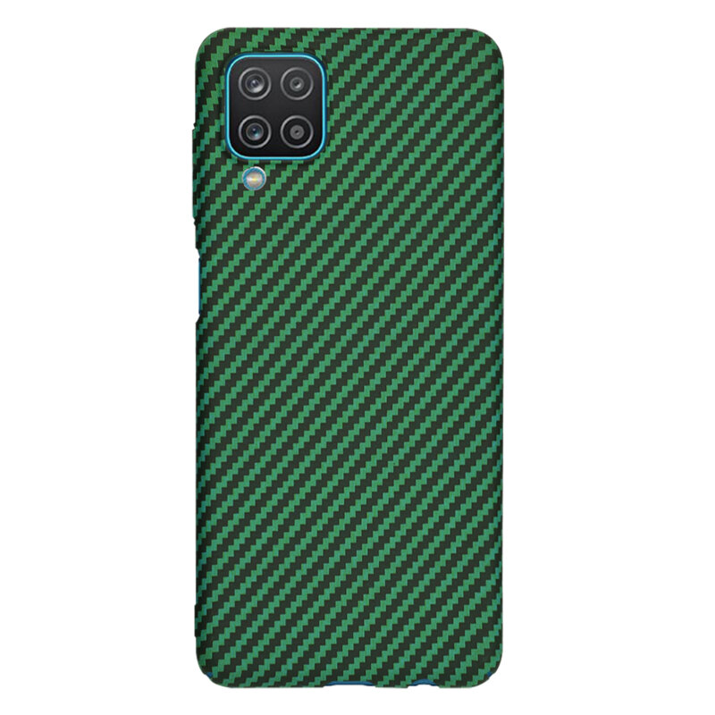 Husa Samsung Galaxy A12 Techsuit Carbonite FiberShell, verde