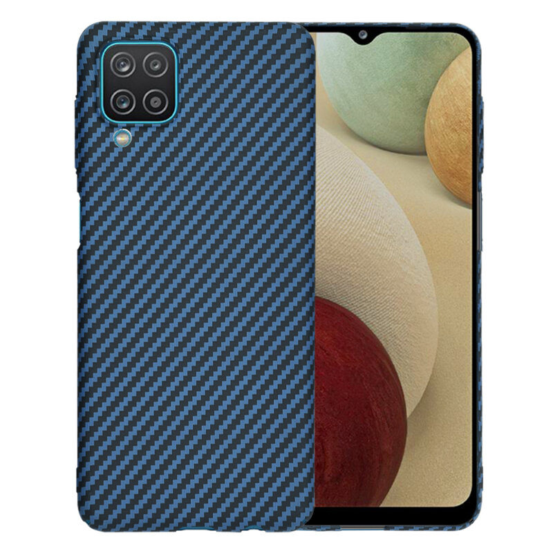 Husa Samsung Galaxy A12 Techsuit Carbonite FiberShell, cyan