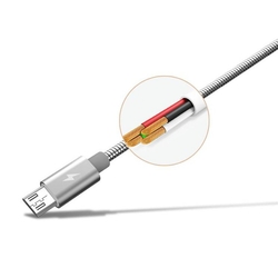 Cablu de date Micro-USB Remax Silver Serpent RC-080m - Argintiu