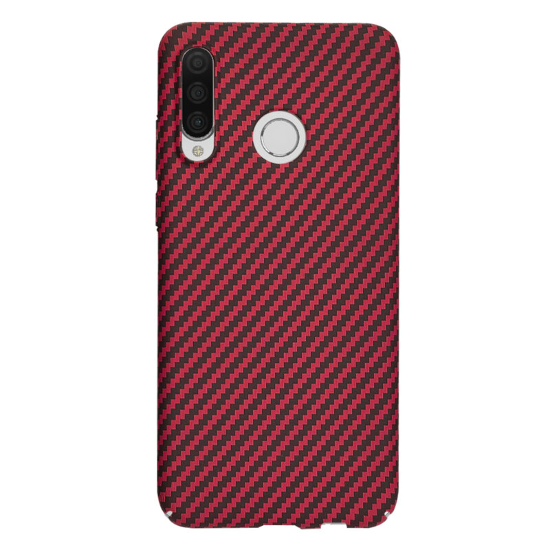 Husa Huawei P30 Lite Techsuit Carbonite FiberShell, rosu