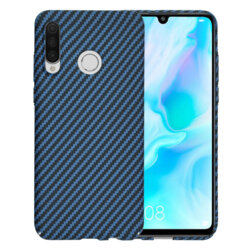 Husa Huawei P30 Lite Techsuit Carbonite FiberShell, cyan