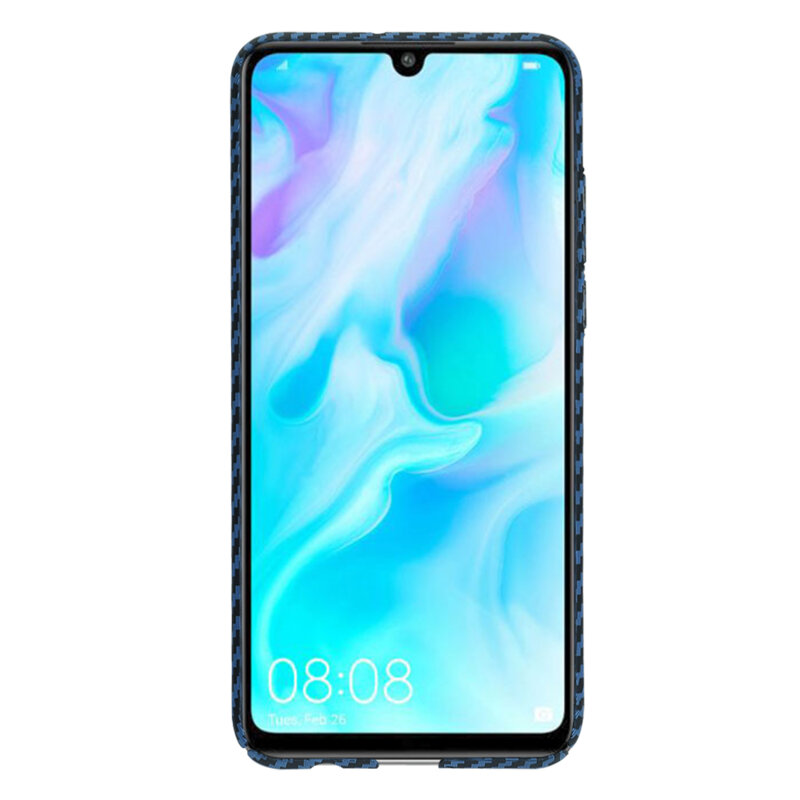 Husa Huawei P30 Lite New Edition Techsuit Carbonite FiberShell, cyan